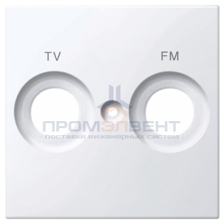 Накладка телевизионной розетки c надписью TV+FM System M Merten активный белый