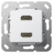 Разъем HDMI 2 местн. Gira белый глянцевый