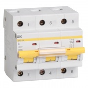 Автоматический выключатель ВА 47-100 3Р 63А 10 кА характеристика С ИЭК (автомат)