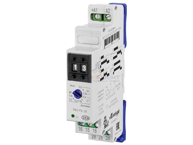 Реле времени РВО-П2-26 0.1с-99с 2НЗ 5А 24-220В AC/DC на DIN-рейку